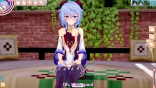 3D/动漫/无尽。Genshin Impact：甘雨第一次在外面性交！！（处女）