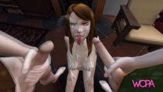 赫敏与弗雷德和乔治。心不在焉的罗恩接过了霍恩